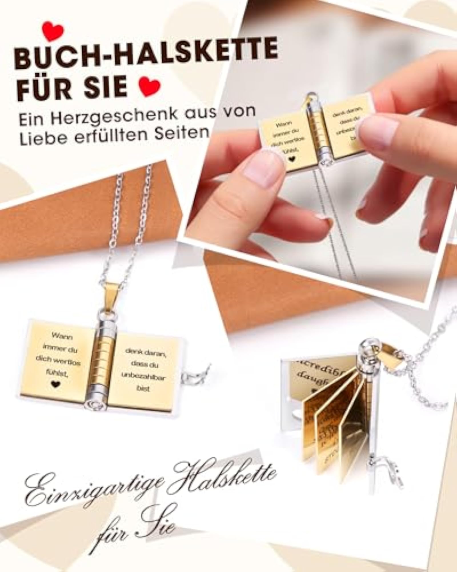 Daughter Heart Pendant Necklace, Gift for Her